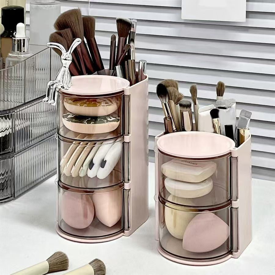 Desktop rotating cosmetic storage box