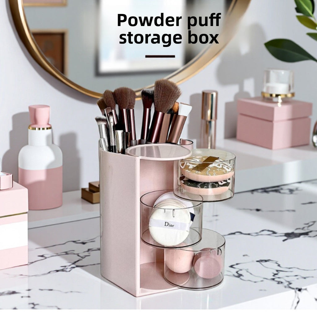 Desktop rotating cosmetic storage box