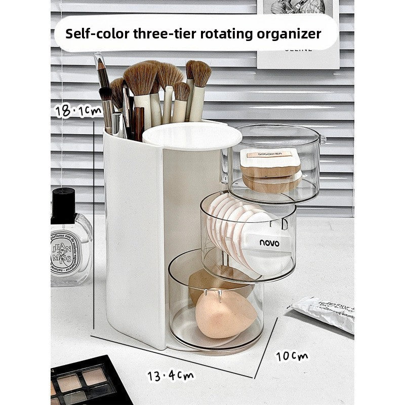 Desktop rotating cosmetic storage box