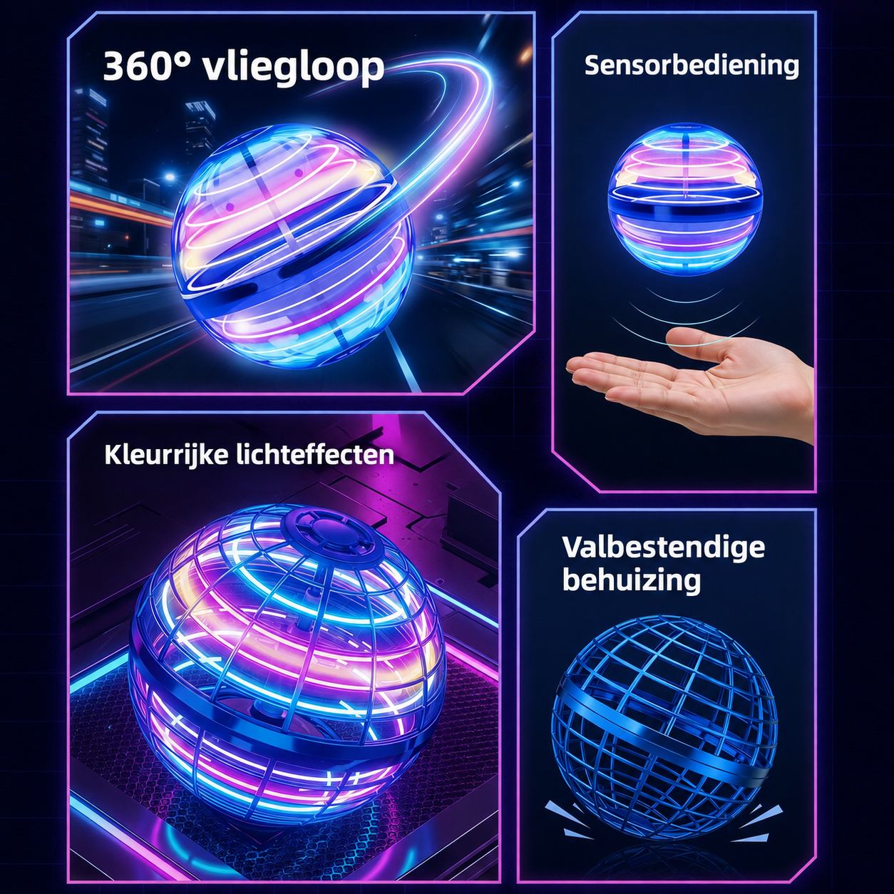 Zwevende UFO-bal met sensor en draaifunctie