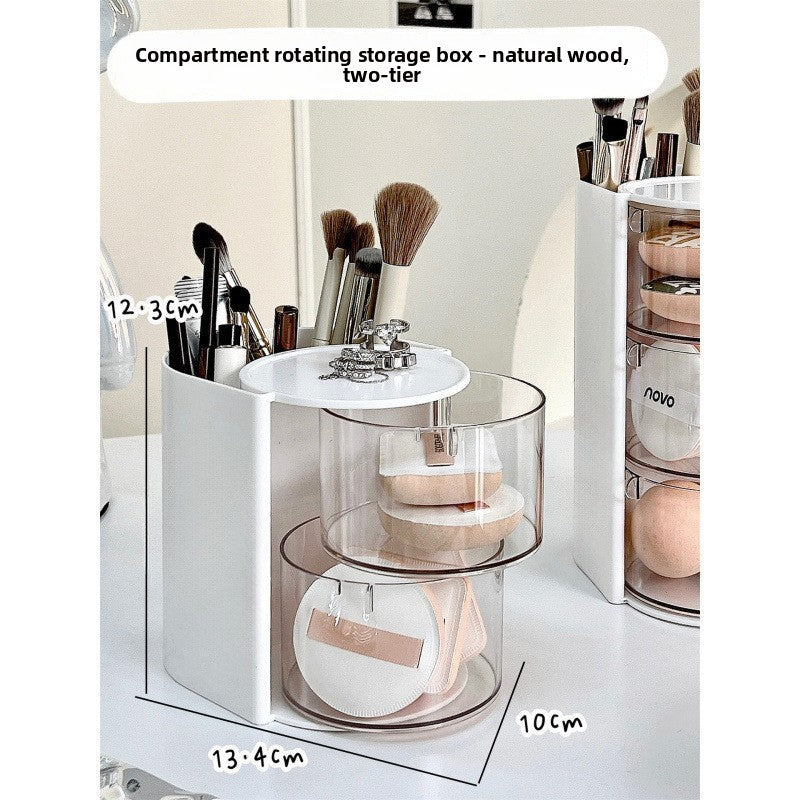 Desktop rotating cosmetic storage box